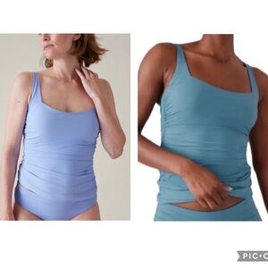 Lot of 2 Athleta Square Neck Bra Cup Tankinis - 34 B/C
